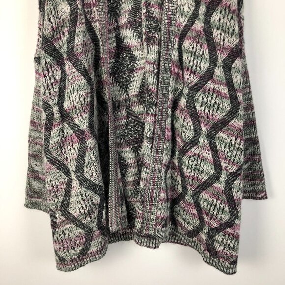 Soft Surroundings Open Front Cardigan Sweater One Size Gray Knit Long Sleeve - Picture 3 of 9